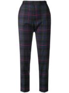 Kiltie Grid Check Slim Trousers - Blue