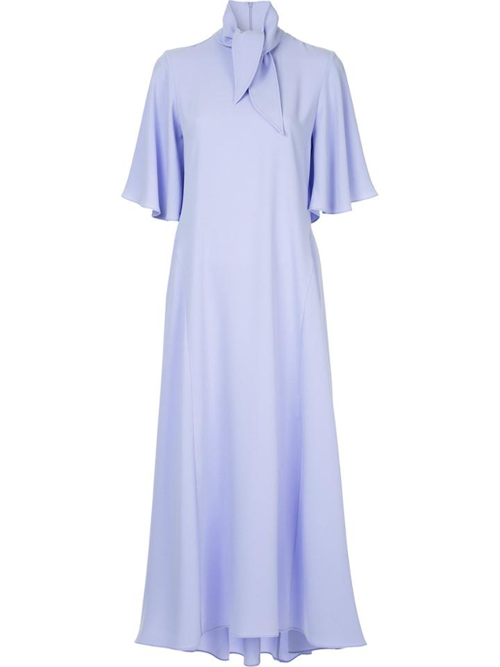 Ellery Long Flared Day Dress - Pink & Purple