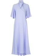 Ellery Long Flared Day Dress - Pink & Purple