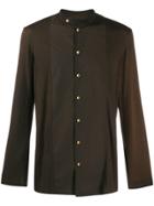 Uma Wang Band Collar Panel Shirt - Brown