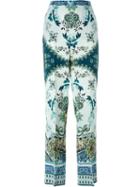 Etro Printed Silk Trousers, Women's, Size: 42, Blue, Silk
