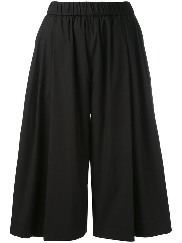 Fabiana Filippi Wide Leg Soft Short Trousers, Women's, Size: 44, Black, Cotton/spandex/elastane/polyester