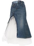 Junya Watanabe Denim Tulle Skirt - Blue
