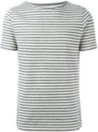 Eleventy Striped T-shirt, Men's, Size: Xxl, White, Cotton