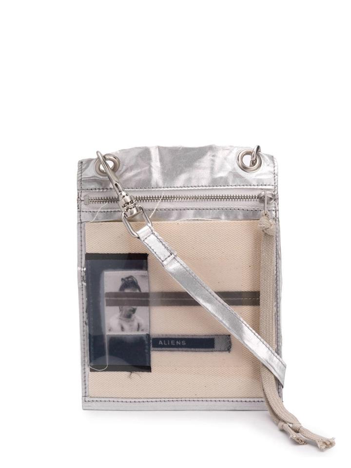 Rick Owens Drkshdw Flat Cross Body Bag - Silver