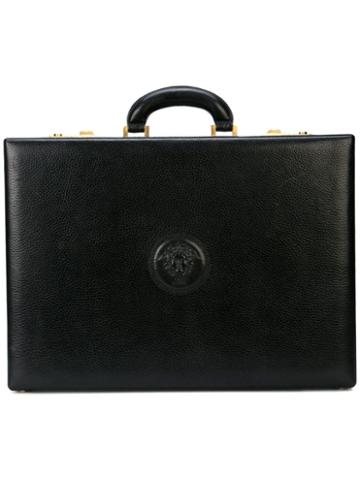 Versace Pre-owned Logo Embossed Briefcase - Black