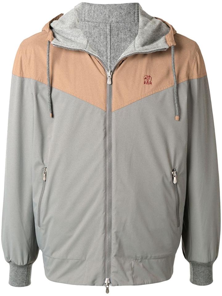 Brunello Cucinelli Reversible Hooded Windbreaker - Grey