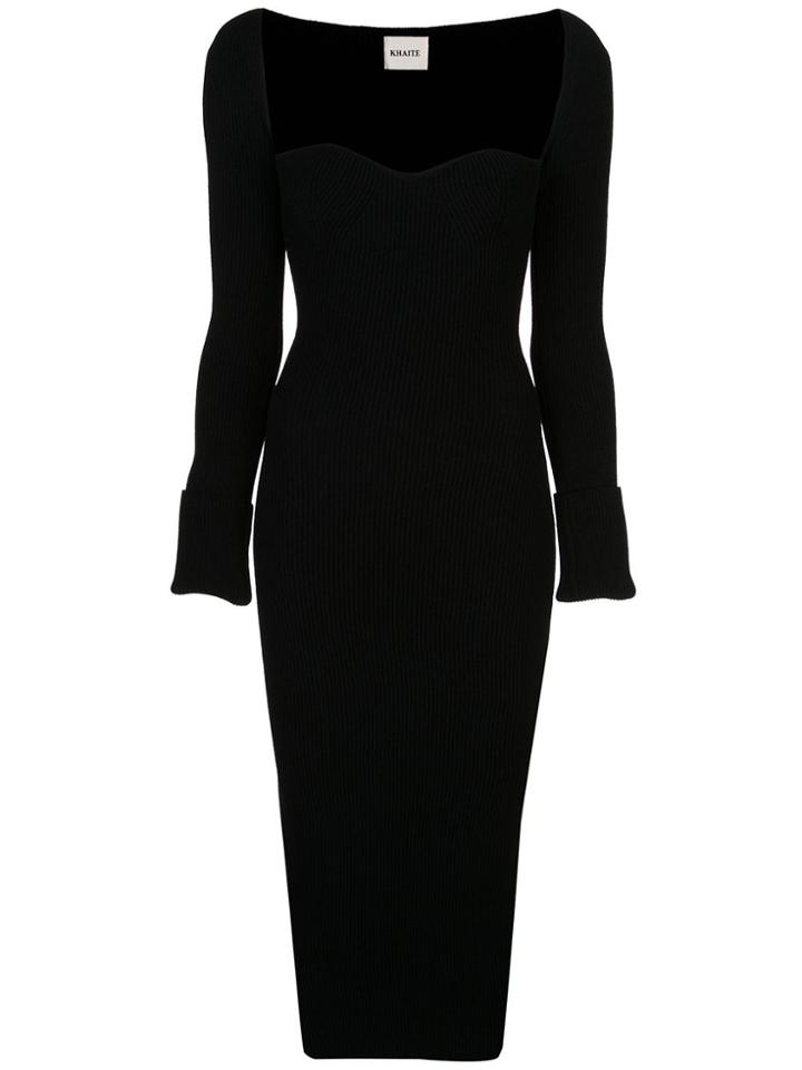 Khaite Beth Sweetheart-neck Dress - Black