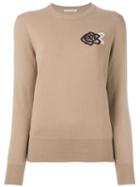 Christopher Kane Floral Sequin Jumper, Women's, Size: Medium, Nude/neutrals, Wool