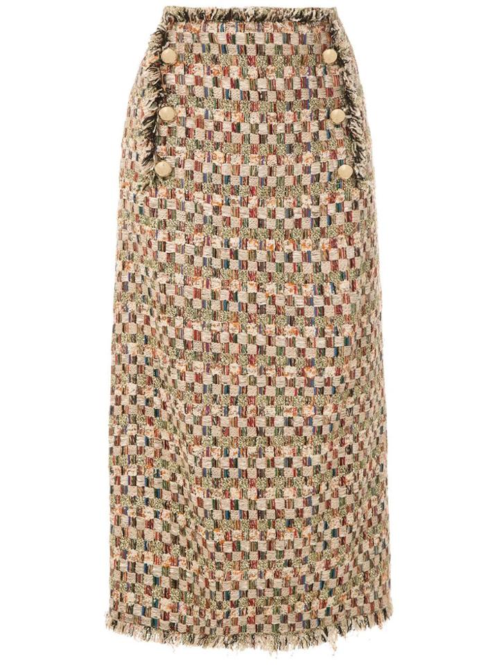 Nk Frayed Mid Skirt - Multicolour