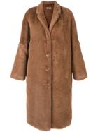 Mes Demoiselles Faux Shearling Coat - Brown