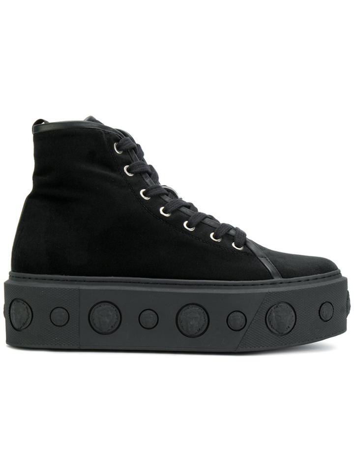 Versus Embossed Flatform Hi-tops - Black