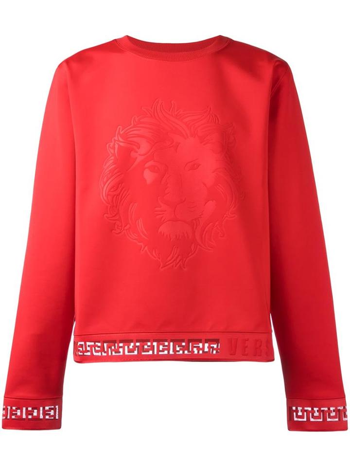Versus Lion Print Sweatshirt, Men's, Size: Small, Red, Polyester/spandex/elastane