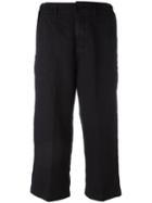 Aspesi Loose Cropped Trousers, Women's, Size: 46, Black, Linen/flax