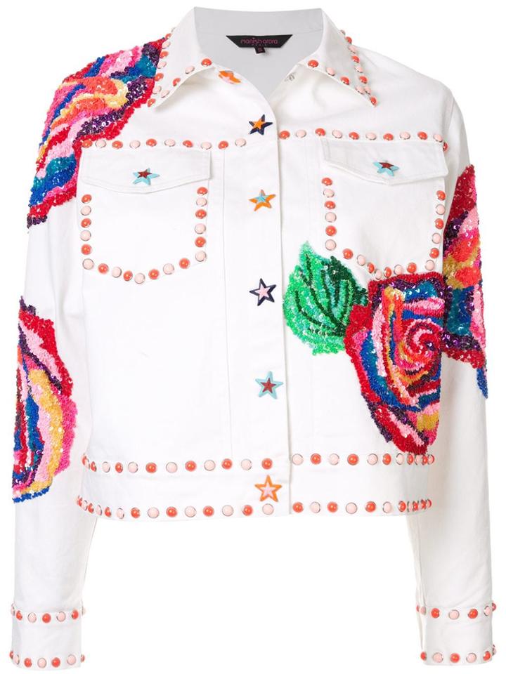 Manish Arora Embellished Denim Jacket - White
