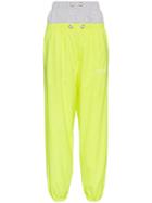 Natasha Zinko Double Layer Logo Print Cotton Track Pants - Yellow