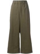 Odeeh Cropped Trousers, Women's, Size: 40, Green, Cotton/lyocell/spandex/elastane
