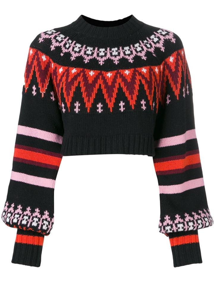 Msgm Crop-lenght Knitted Sweater - Black