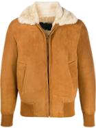 Sandro Paris Faux Fur-trimmed Bomber Jacket - Brown