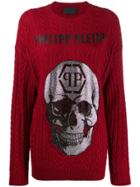 Philipp Plein Skull Pullover - Red