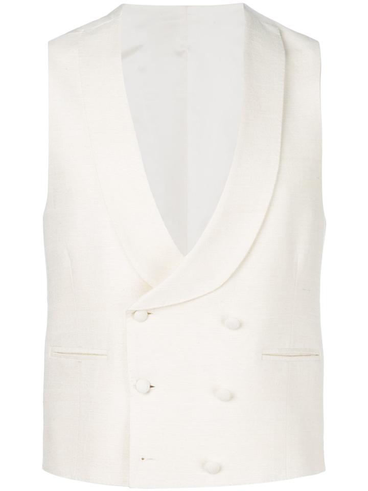 Dell'oglio Double Breasted Waistcoat - White