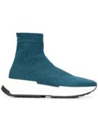 Mm6 Maison Margiela Glittered Sock Sneakers - Blue