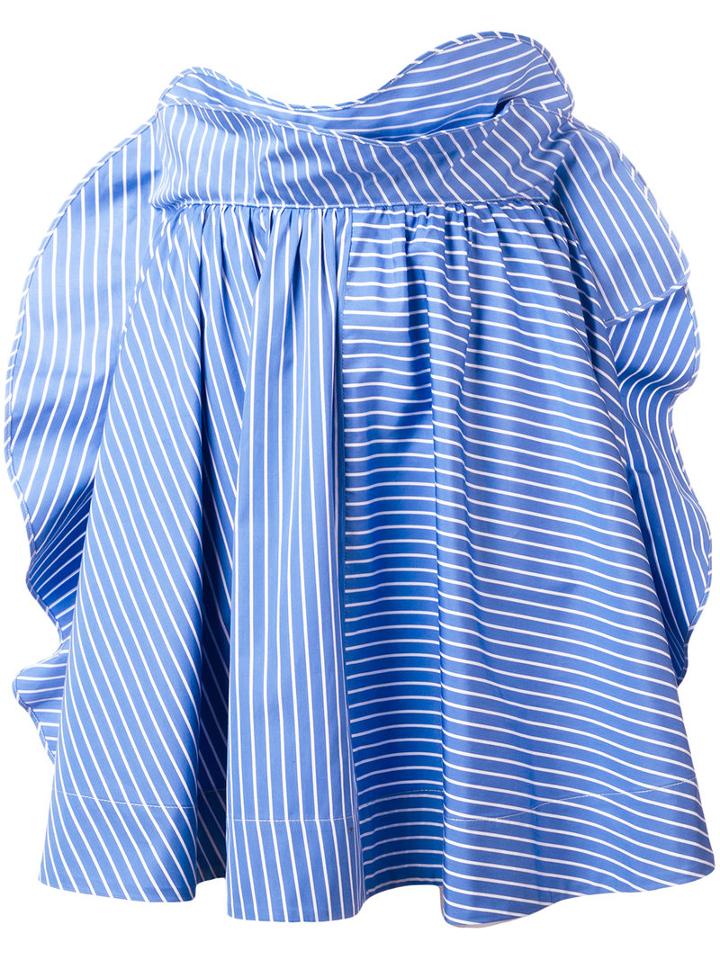 Msgm Striped Skirt, Women's, Size: 44, Blue, Cotton