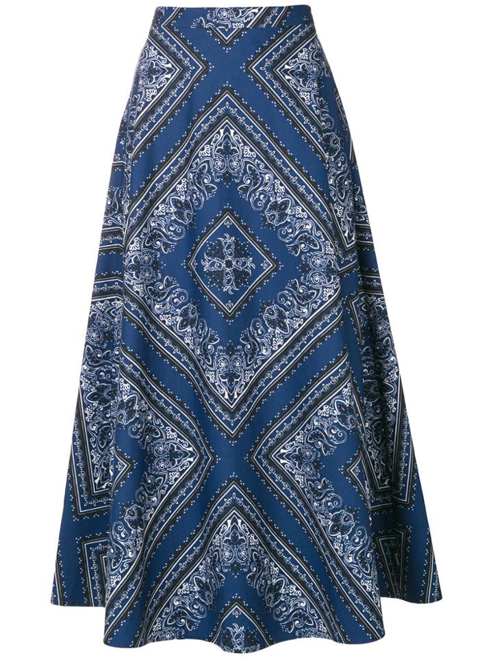 Red Valentino Bandana Print A-line Skirt - Blue