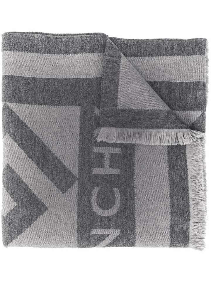 Givenchy Intarsia Logo Winter Scarf - Grey