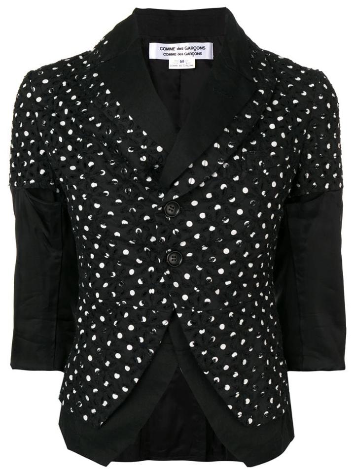 Comme Des Garçons Pre-owned Panelled Polka Dot Print Jacket - Black