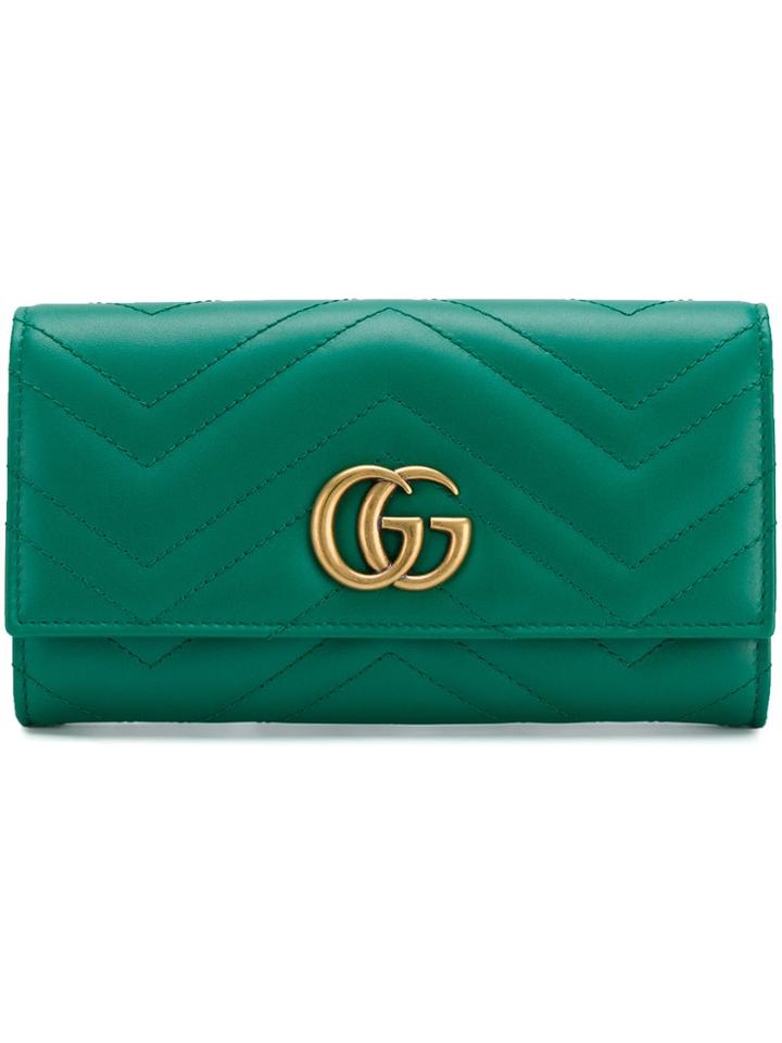 Gucci Gg Marmont Continental Wallet - Green