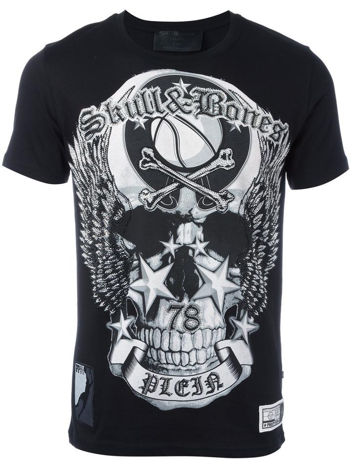 Philipp Plein Skull Graphic T-shirt, Men's, Size: Medium, Black, Cotton