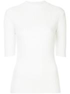 Le Ciel Bleu Short-sleeve Fitted Top - White