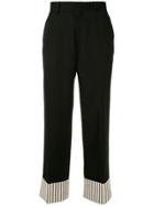 Sean Suen Striped Cuff Trousers - Black