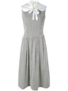 Comme Des Garçons Comme Des Garçons - Striped Sleeveless Midi Dress - Women - Cotton - M, Black, Cotton