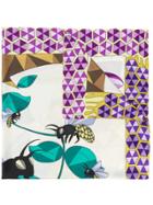 Cha Val Milano Geometric Bug Print Scarf - Pink & Purple