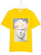 Neil Barrett Kids Teen Statue Print T-shirt - Yellow & Orange