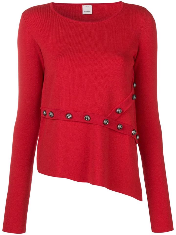 Pinko Geranio Studded Detail Jumper - Red