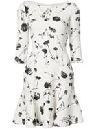 Oscar De La Renta Cherry Print Mini Dress - White