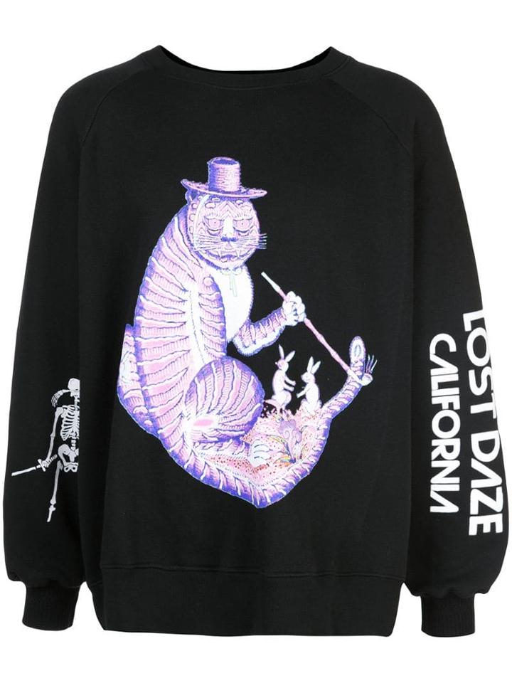 Lost Daze Mad Cat Sweatshirt - Black