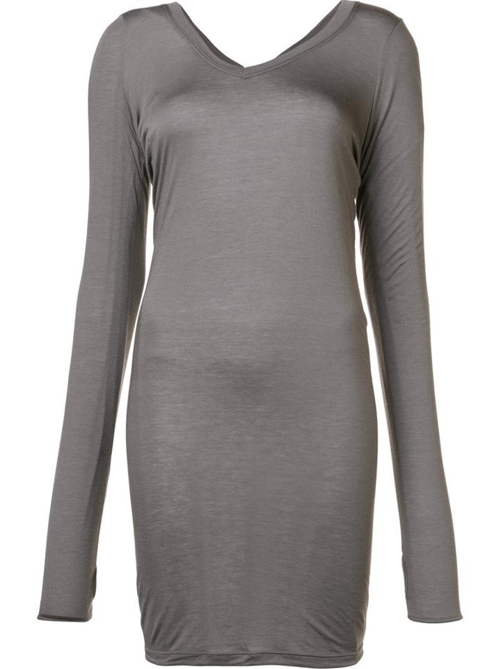 Isabel Benenato Long V-neck T-shirt, Women's, Size: 40, Grey, Modal/virgin Wool