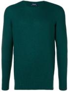 Drumohr Crew Neck Brushed Sweater - Green