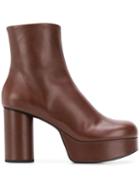 Jil Sander Block Heel Boots - Brown
