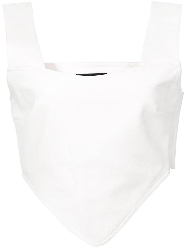 Ellery V-shaped Hem Top - White