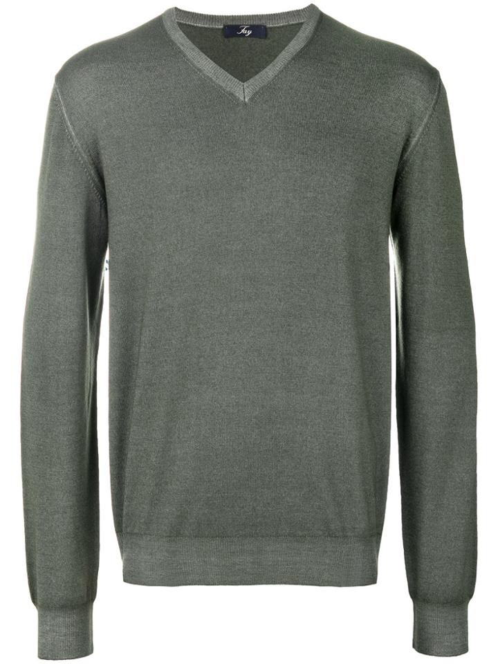Fay V-neck Sweater - Green