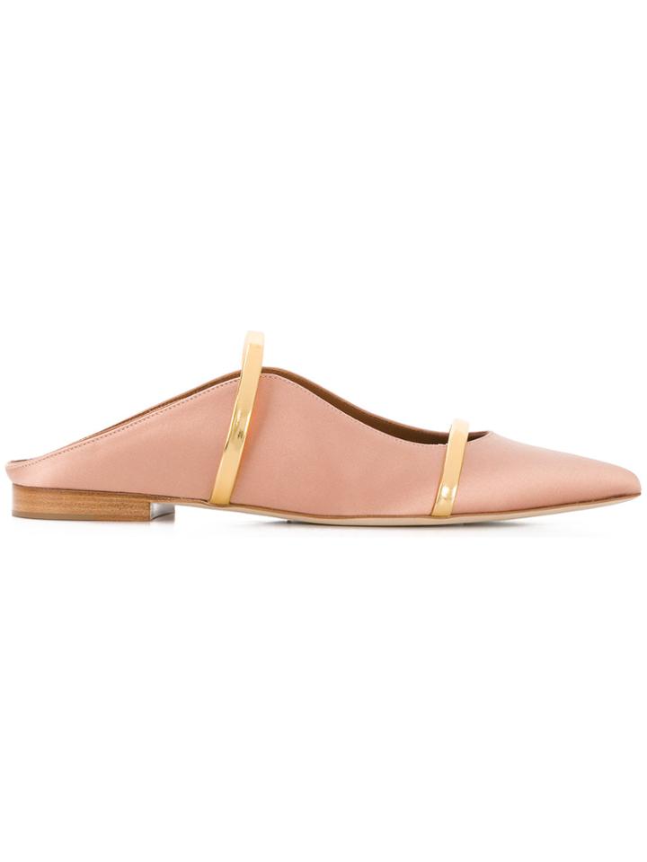 Malone Souliers Maureene Pointed Strap Mules - Nude & Neutrals