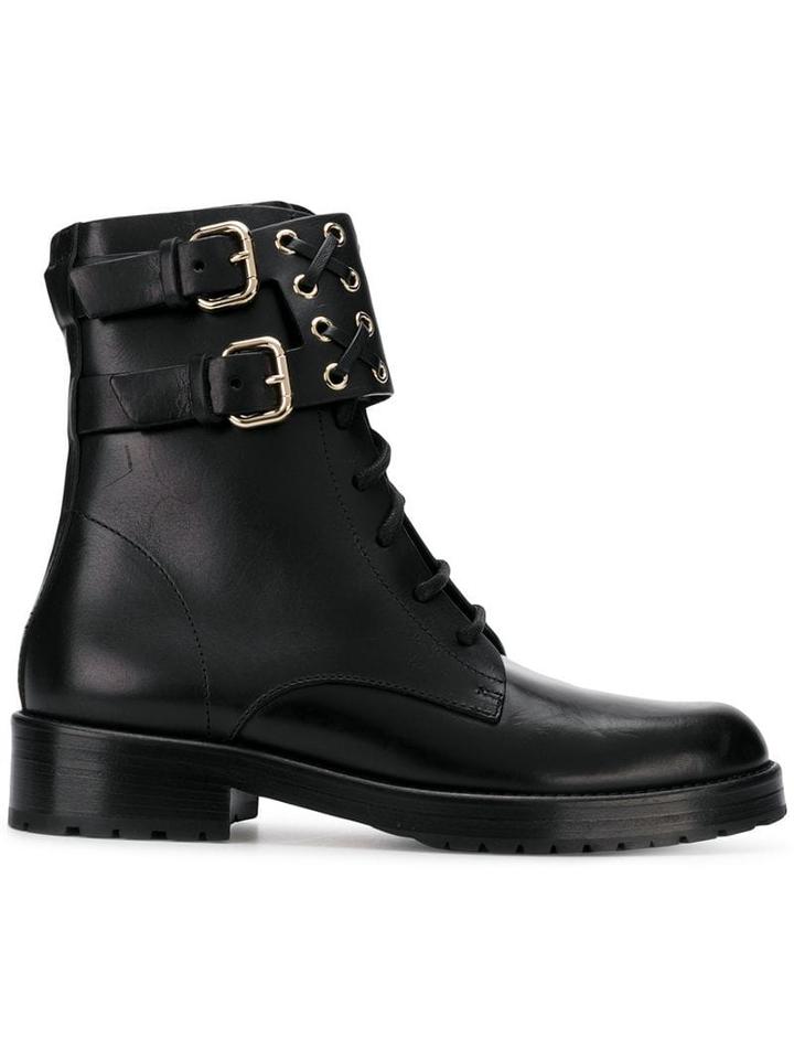 Red Valentino Red(v) Buckled Ankle Boots - Black