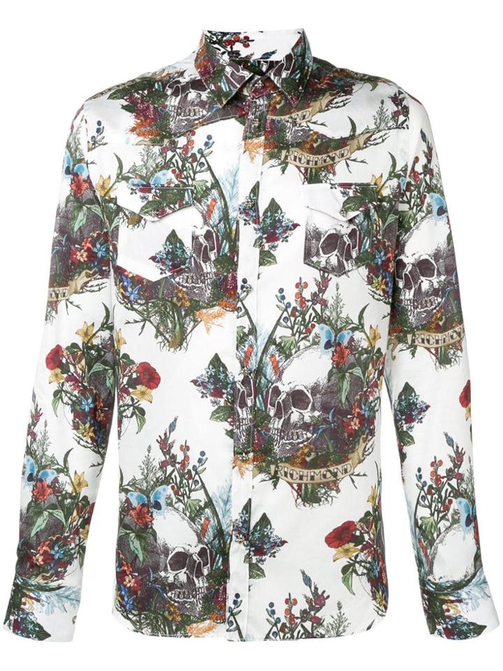 John Richmond Floral Print Shirt - White