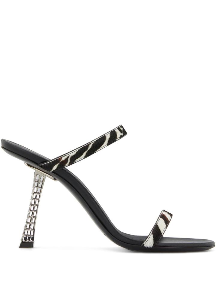 Giuseppe Zanotti Farrah Zebra Sandals - Black