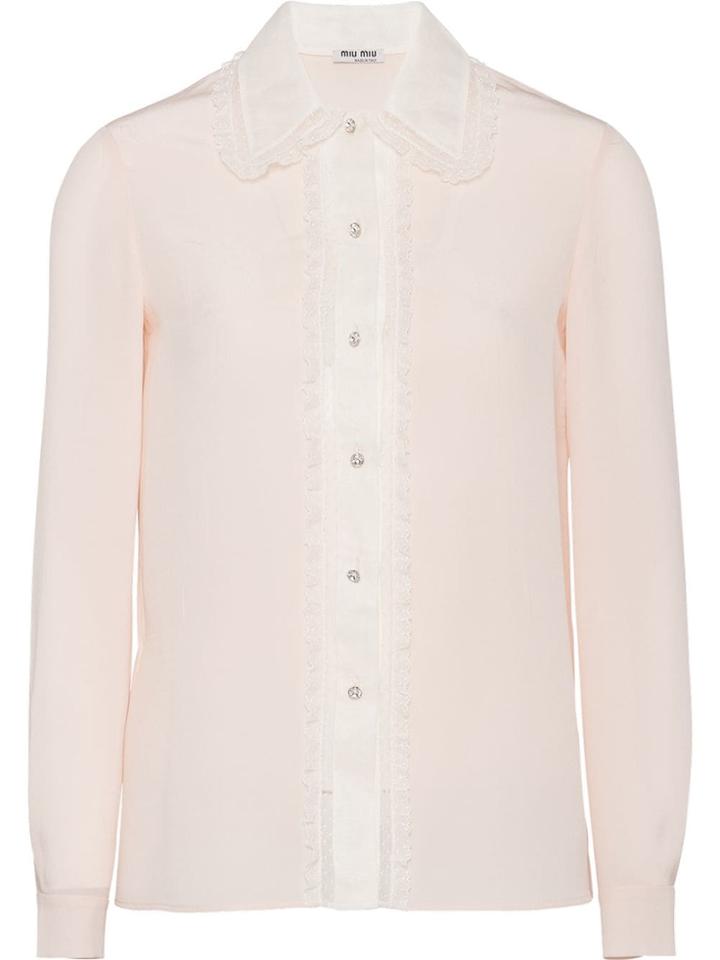 Miu Miu Ruffled-trim Blouse - Neutrals